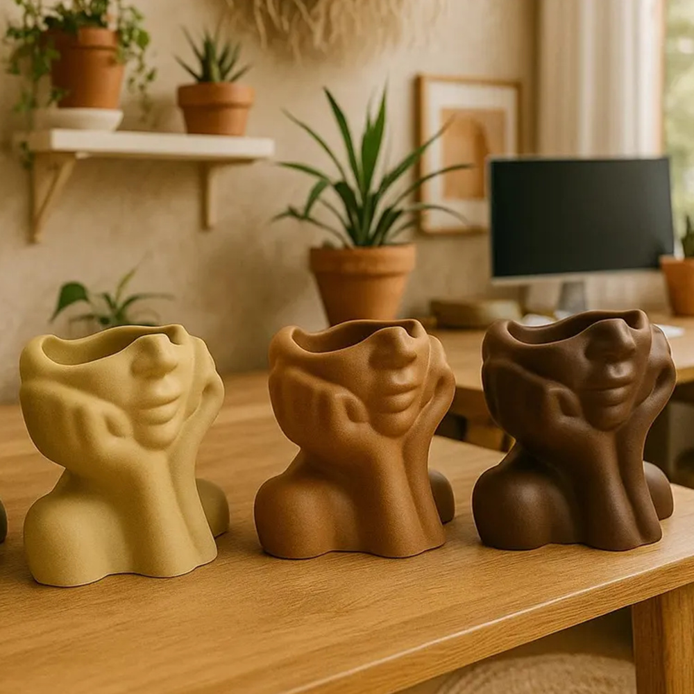 Abstract Face Planter Pot Sili – Echeveria Succulent Bewertung und Preis